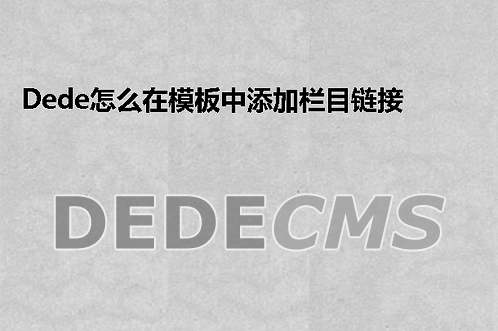 织梦DedeCMS怎么在模板中添加栏目链接