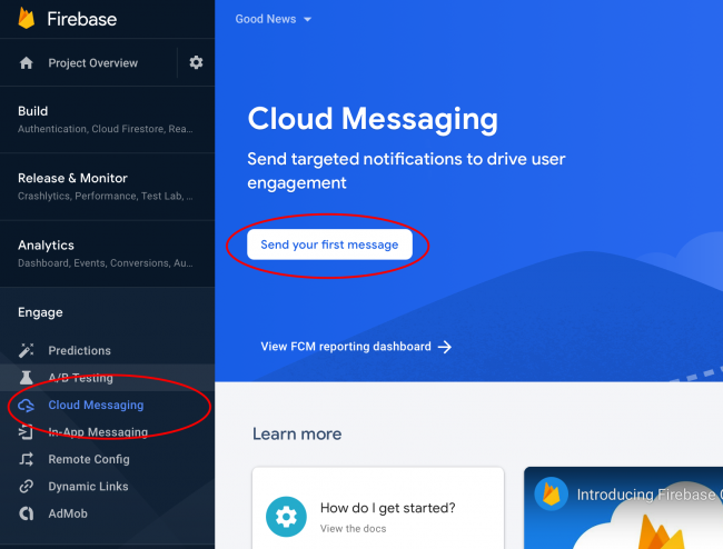 基于Firebase平台开发（八） —— 使用Firebase Cloud Messaging进行Push Notification的发送和接收（一）