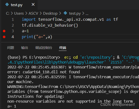 import tensorflow.compat.v1 as tf 解析不了（警告）