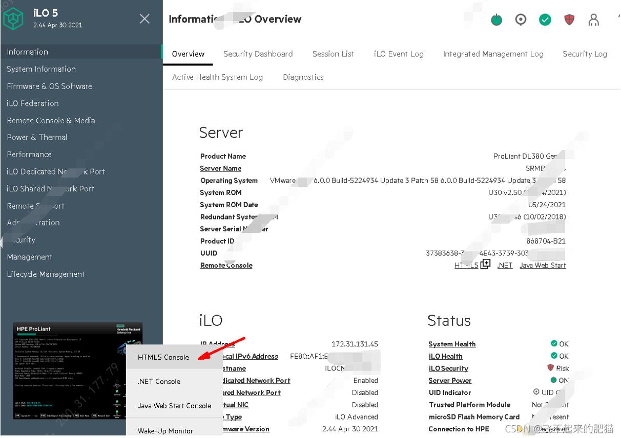 HPE DL380 Gen10 服务器从ESXi 6.0远程升级至ESXi 6.7