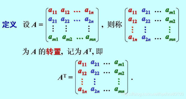 线性代数学习笔记——第六讲——矩阵的转置